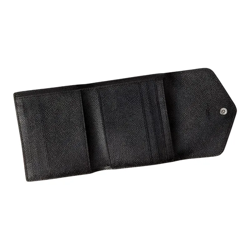 COACH Wyn Metallic-Feel Twill Leather Coin Purses Wallets Small Size Women's Dark Gray-4