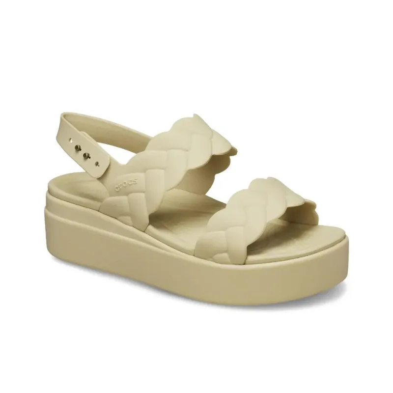 Crocs Brooklyn Strap Sandals 7.5cm Women's Beige Yellow-2