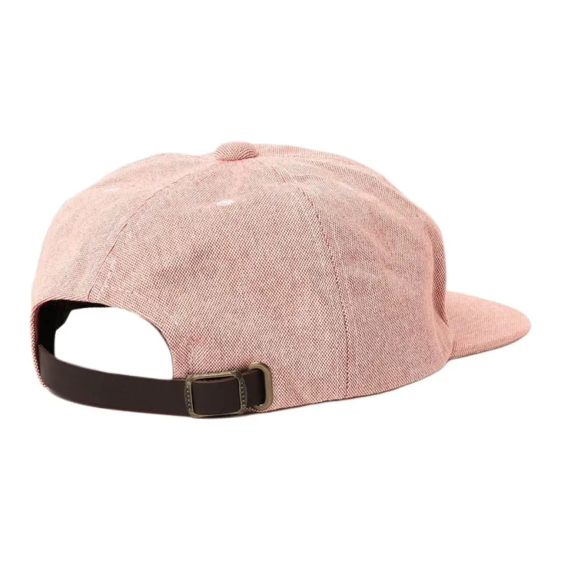 Beams Cotton, Cow Leather, Fabric Baseball Caps Men's Red-3
