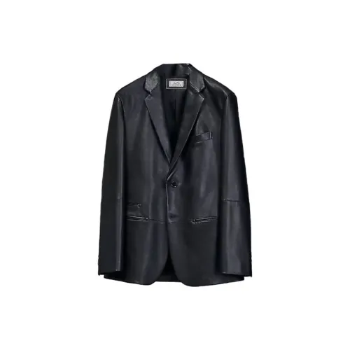 HERMES Leather Jackets Men Black
