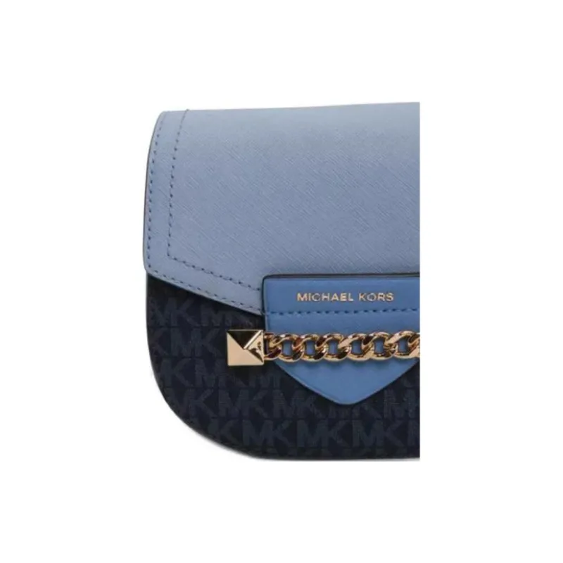 MICHAEL KORS Karla Leather Shoulder Bag Crossbody Bag Small Size Women's Blue & Black-2