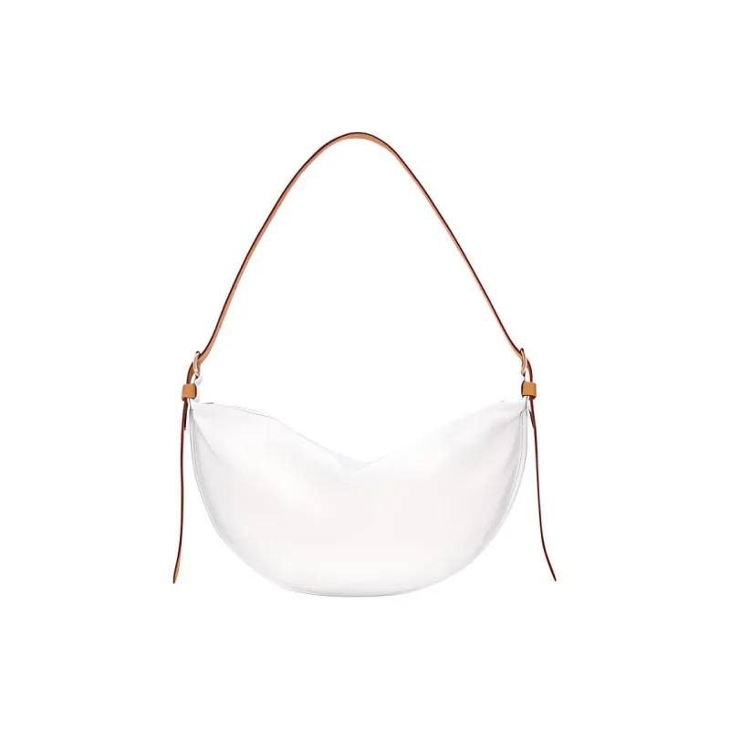 LONGCHAMP Sheepskin Crossbody Bag Shoulder Bag Medium Size Women's White-1