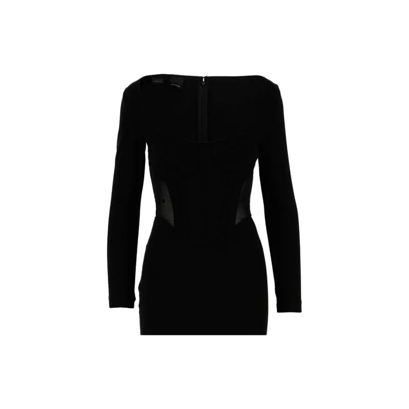PINKO Long Sleeved Midi Corset Dress-5