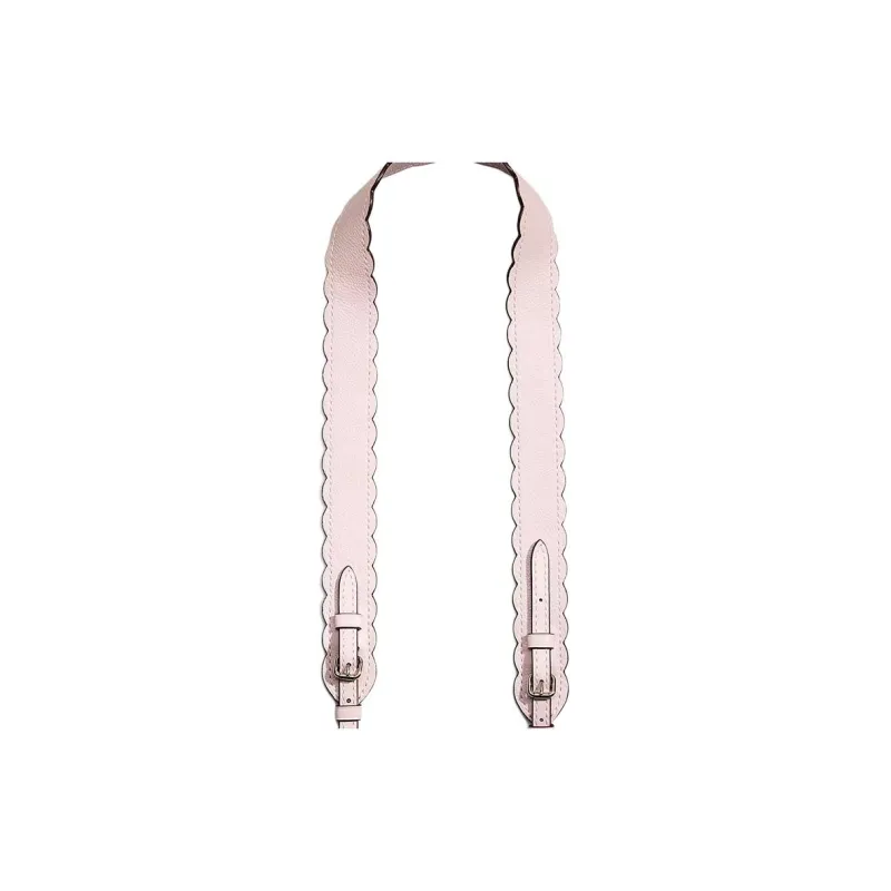 COACH Polished Pebbled Leather Bag Strap Women's Silver & Ice Pink-2