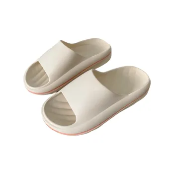 Thin Strips Sandal Slippers Women's, White Base+Orange Pink