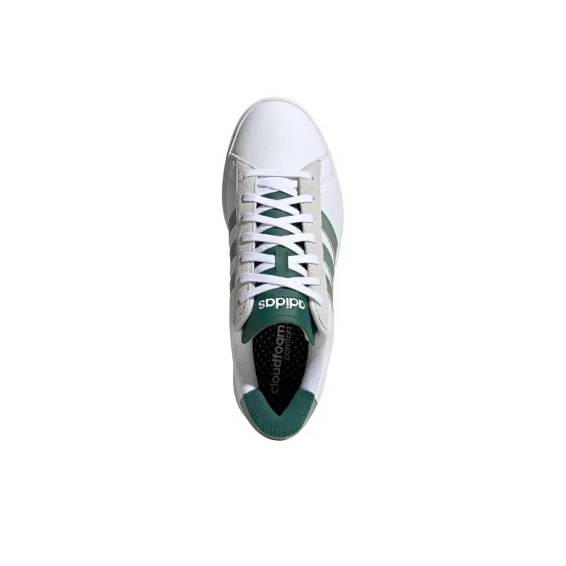 Adidas GRAND COURT 2.0 Anti Slip Wear Resistant Low Top Skateboard Shoes Men's White Green-4