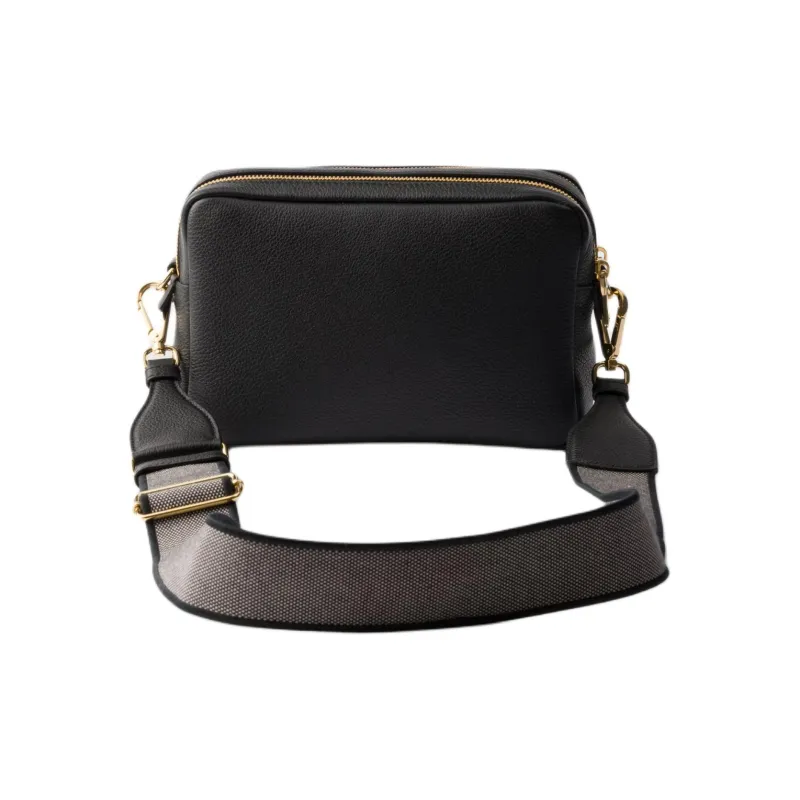 PRADA Leather Camera Bag, Shoulder Bag Trumpets Women's Black-2