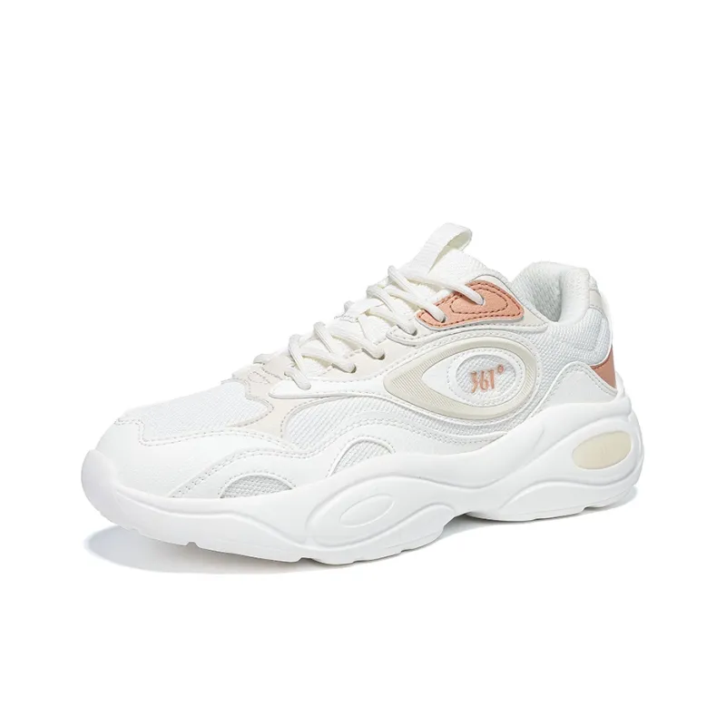 361° Breathable Lightweight Slip-Resistant Low-Top Casual Shoes Women's Feather White Oat Milk-2