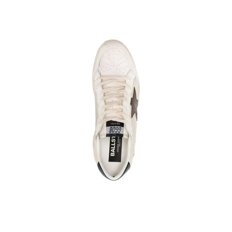 Golden Goose Ball Star Low Top Skateboard Shoes Men's Ecru-3