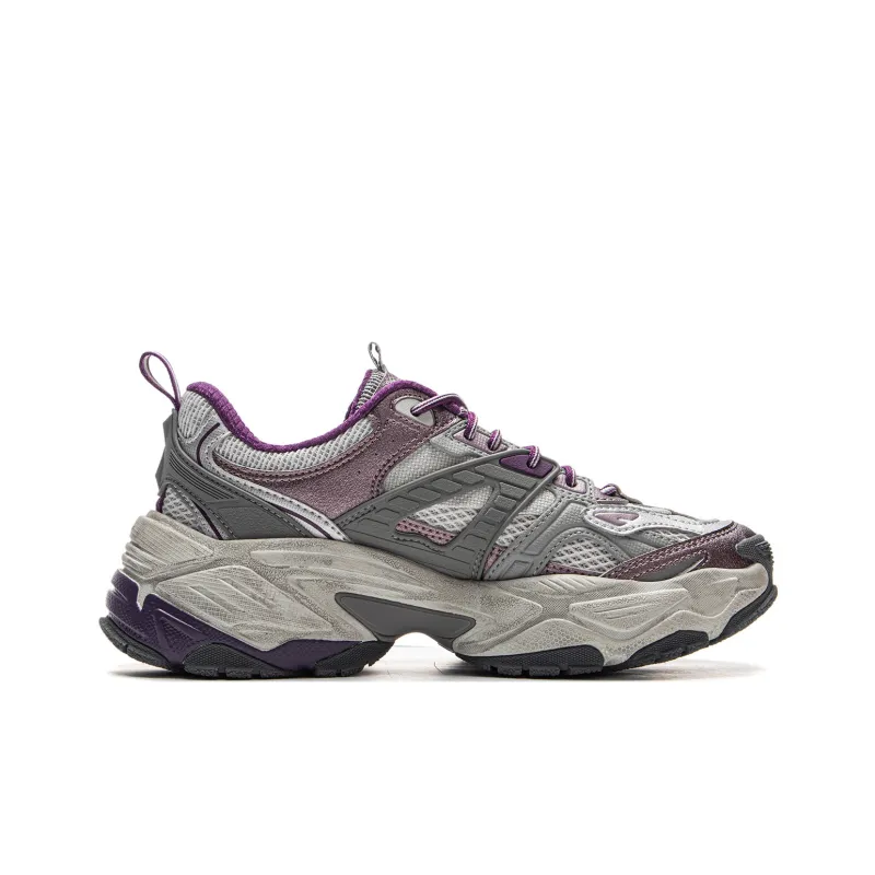 LiNing Red Sugar 2 Cushioning Anti-Slip And Wear-Resistant Support Low-Top Casual Shoes Women's Gray Purple-1