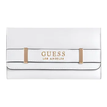 GUESS Faux Leather Clutches Wallets Women's White