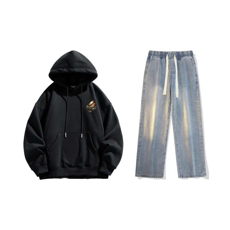 Airwalk Sweatshirt Set Unisex Black-57