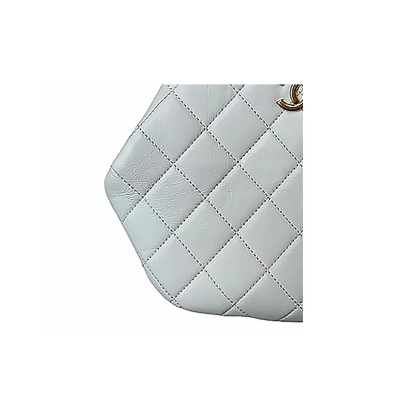 CHANEL Lambskin Evening Bag Handbag Women's White-2