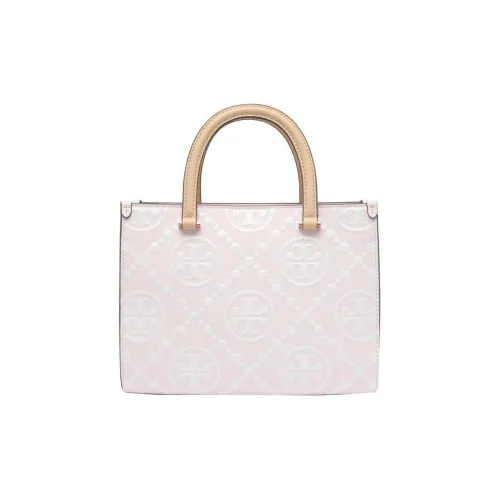 TORY BURCH T Monogram Leather Tote Bag, Shopping Bag, Shoulder Bag, Handbag Medium Size Women's Pink