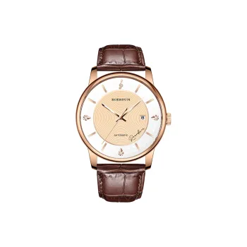 ROERDUM Music Family Beethoven Mechanical Movement Leather Watch Bands Chinese Watches Men's Watches White Dial