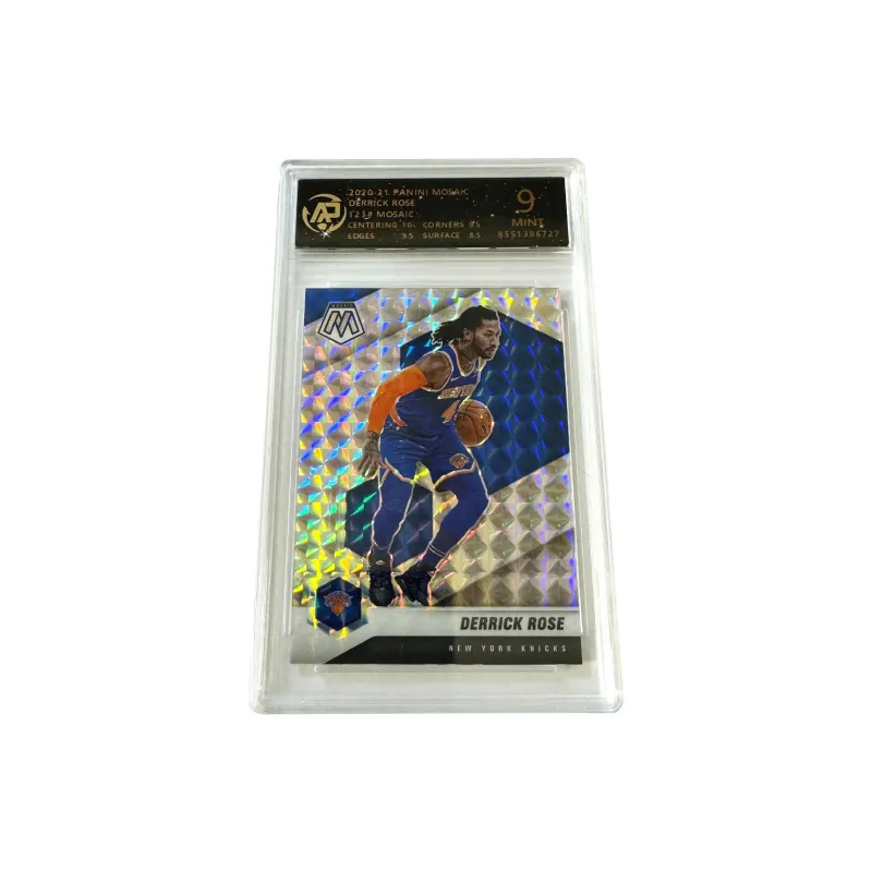 PANINI Derrick Rose Knicks Mosaic Silver Refringence Player Card 9 Points Graded Cards 1 Pc-0