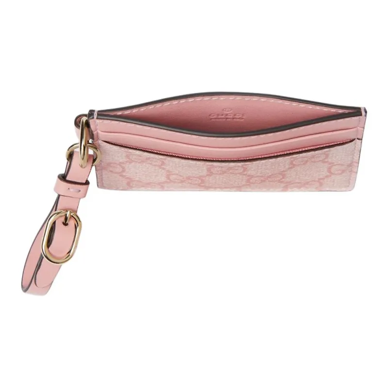 GUCCI GG Emblem Coated Fabric Card Holder Women's Light Pink-3