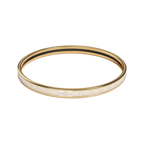HERMES Enamel Bangles Women's White