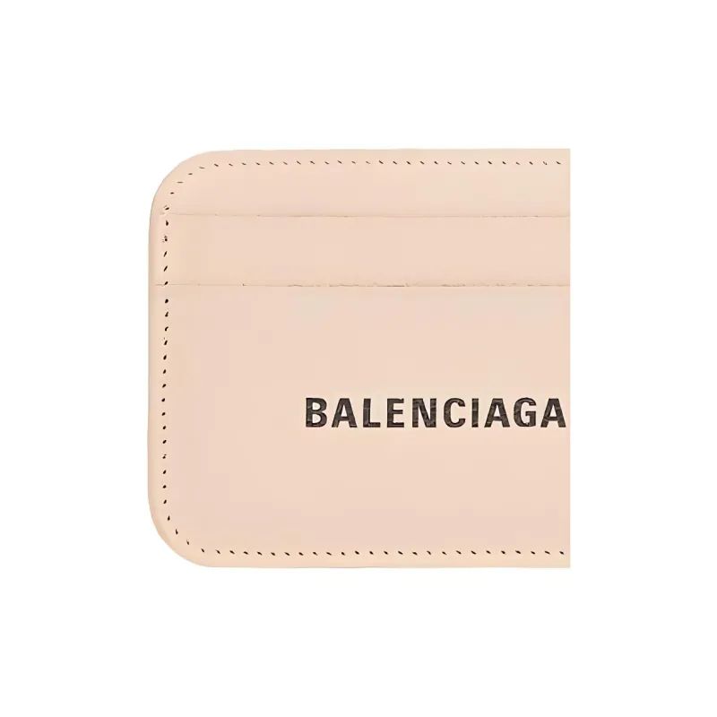 Balenciaga Grained Calfskin Card Holder Mini Women's Beige-3