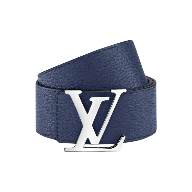 LOUIS VUITTON Cow Leather Belts Unisex Dark Blue Width  4cm-1