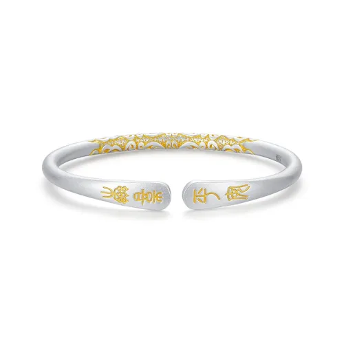 JINLIUFUJIXIANG 990 Fine Silver Bangles Women's