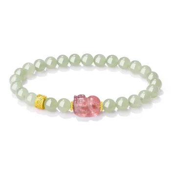 Lao Feng Xiang Hetian Jade Bracelets Green Jade Women's