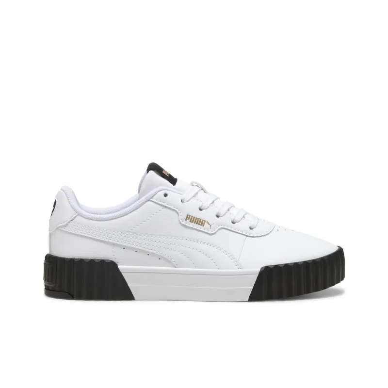 PUMA Carina 3.0 Anti-Slip Wear-Resistant Low-Top Skateboard Shoes Women's White Black-1