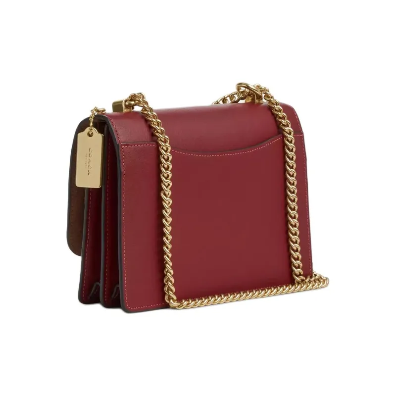 COACH Klare Coated Canvas Crossbody Bag, Shoulder Bag Small Size Women's Burgundy-1