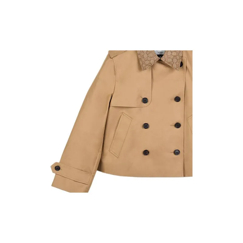 COACH SS25 Trench Coat Women's Khaki-3