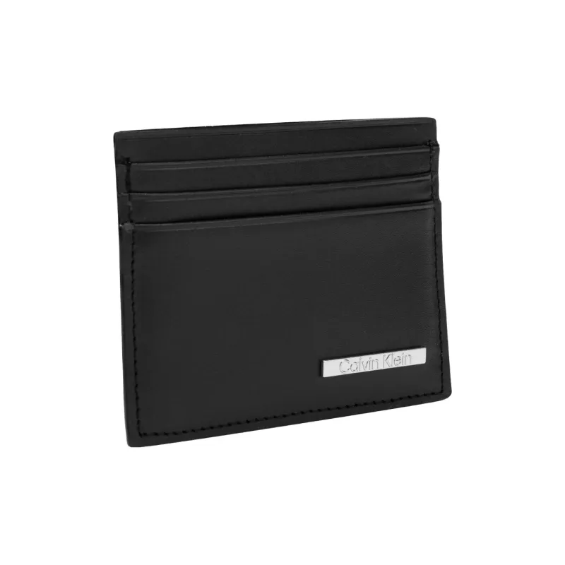 CALVIN KLEIN SS25 Cow Leather Card Holder Men's Space Black-1