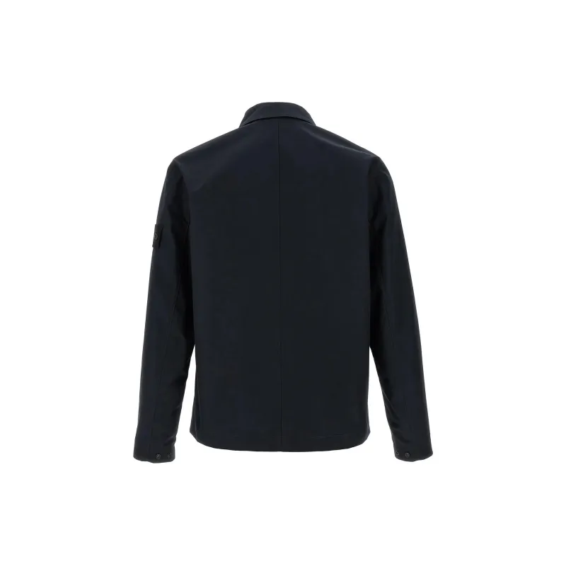 STONE ISLAND Ghost Logo Patch Zip-Up Overshirt-1