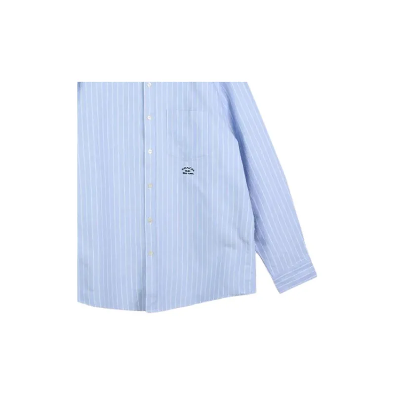 COACH SS25 Shirt Men's Blue Stripes-2