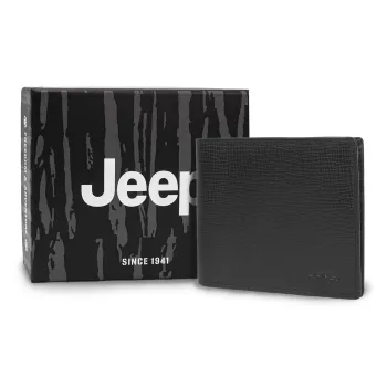 Jeep Genuine Leather Wallet Men's Black