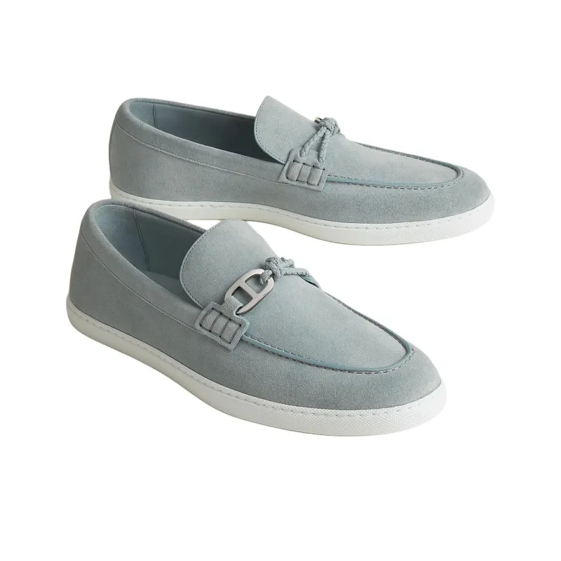 HERMES Ignacio Loafers Men's Light Blue-2