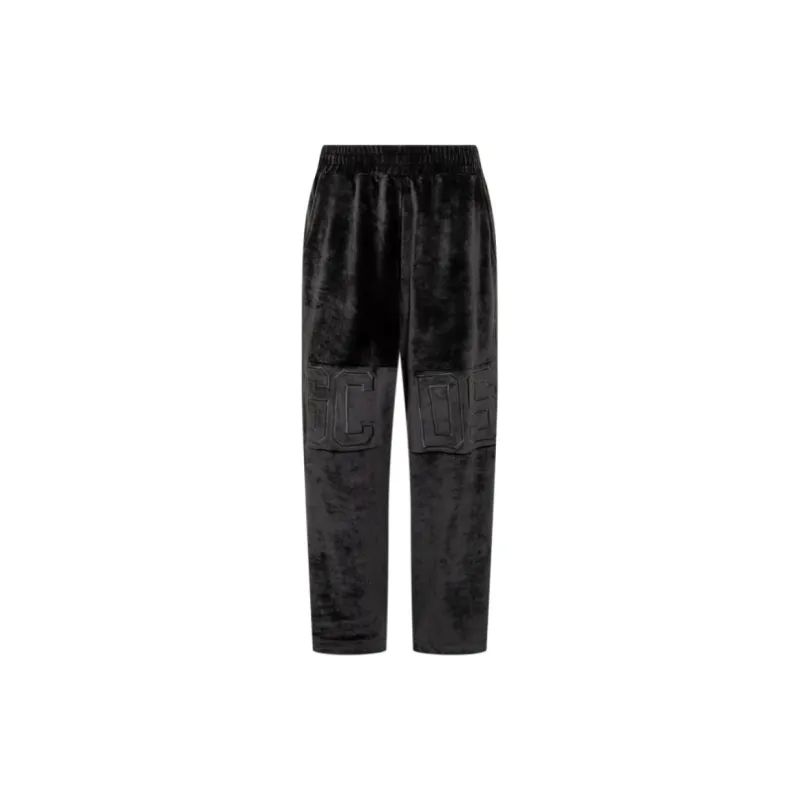 GCDS Logo Embroidered Velvet Trousers-2