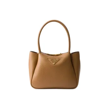 PRADA Leather Tote Bag, Shopping Bag, Handbag Small Size Women's Caramel