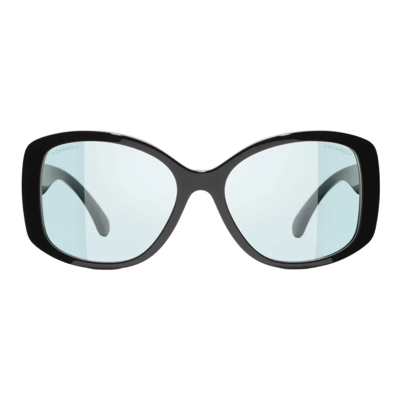 CHANEL Plate Frame Butterfly Sunglasses Unisex Black-0