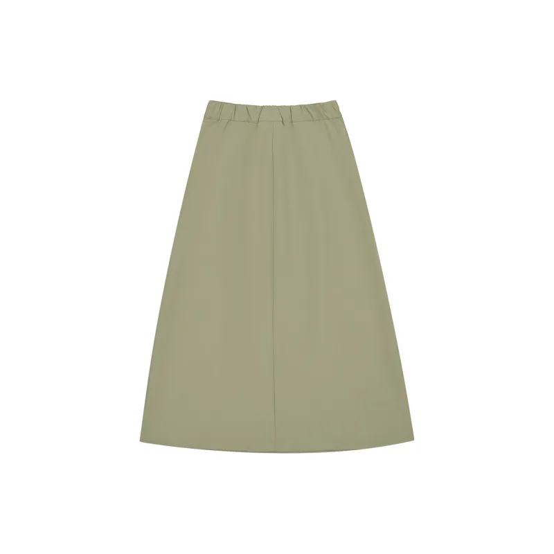 New Balance MET 24 Casual Long Skirt Women's Medium Brown Gray-1