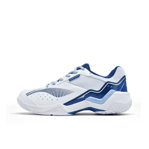 LiNing Thunder Training Cushioning Anti Slip And Wear Resistant Low Top Badminton Shoes Unisex White Blue