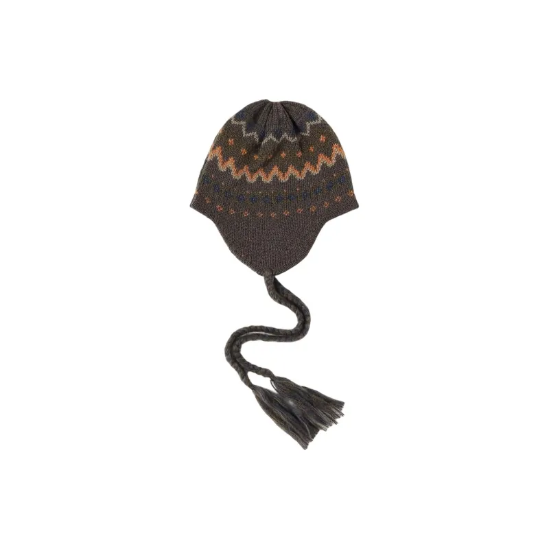 Beams Acrylic, Knitted Fabric Beanies Women's Brown-1
