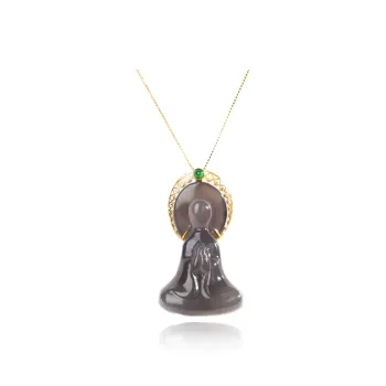 CUIYOUSHIJIA Hetian Jade Pendants Smoky Purple Unisex