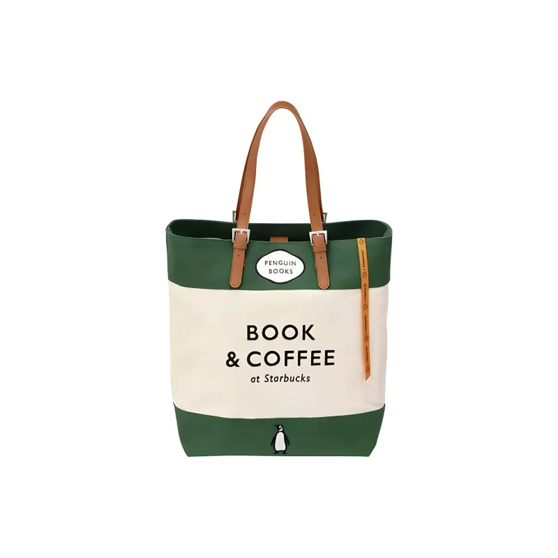 Starbucks Cotton Tote Bag Shopping Bag Handbag Shoulder Bag Unisex Green & White-1