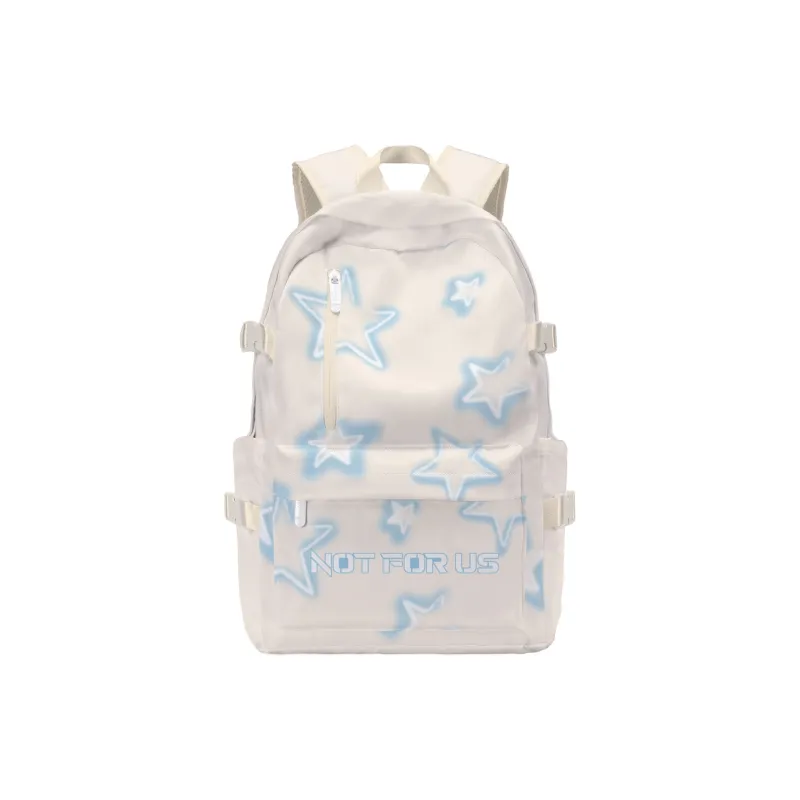 TURN UP NOT FOR US Polyester Backpack Unisex Beige-17
