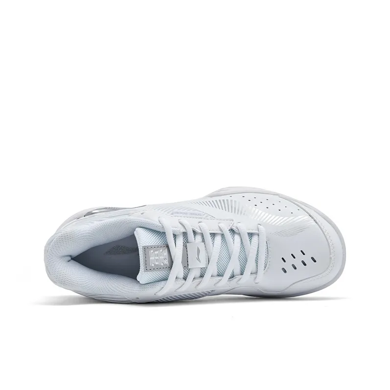 LiNing Cushioned Slip-Resistant Breathable Low-Top Badminton Shoes Unisex White Silver-3