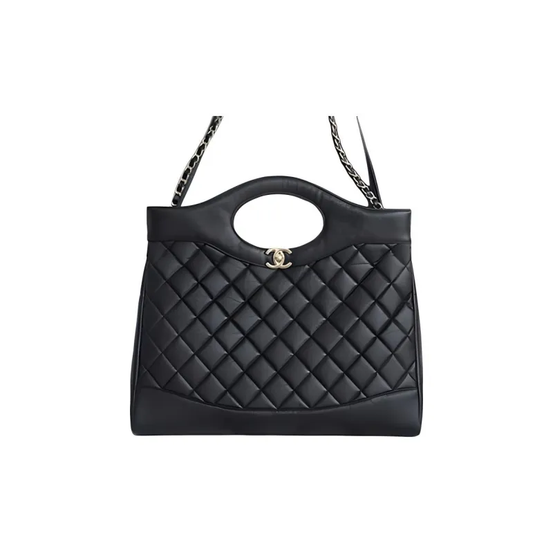 CHANEL Sheepskin Tote Bag, Shopping Bag, Crossbody Bag Women's Black-2