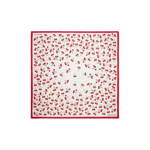 COACH Mulberry Silk Scarves Unisex Multicolor