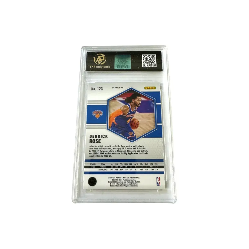 PANINI Derrick Rose Knicks Mosaic Silver Refringence Player Card 9 Points Graded Cards 1 Pc-1
