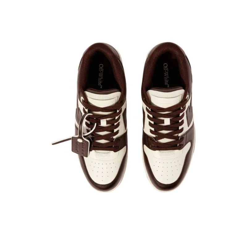 OFF WHITE Out Of Office 'OOO' Low Tops Chocolate Cream-3