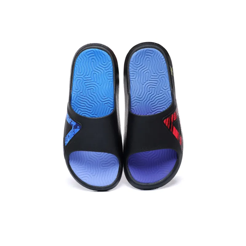 PEAK Attitude 7.0 Graffiti Slip Resistant Abrasion Resistant Cushioning Slide Slippers Unisex Red Blue Mismatched-4