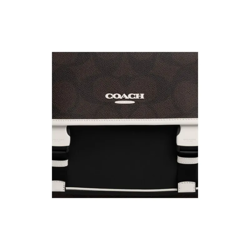 COACH RACER Artificial Leather Messenger Bag, Crossbody Bag Tubas Men's Hazelnut & Chalk White-3